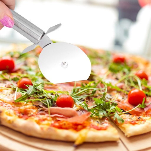 Nôž na pizzu krájač krájač ryhovanie okrúhly nerez ostrý