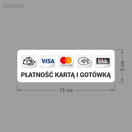 Platba kartou a hotovosťou - nálepka 5x15