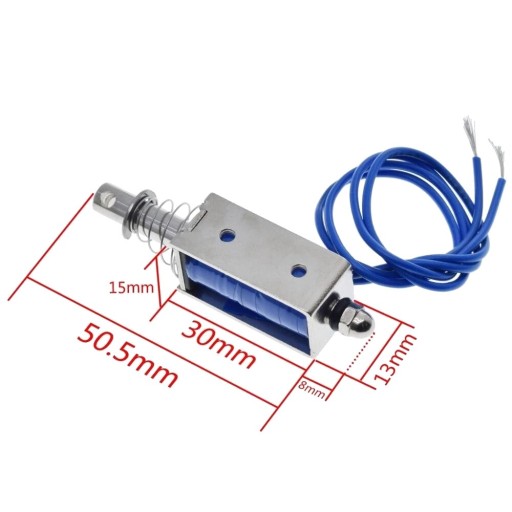 854 Ťahací solenoid 12V 0,5kg 5N JF-0530B