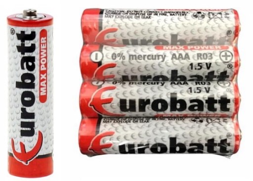 BATÉRIE EUROBAT SILNÝ VÝKON R03 AAA BATÉRIE 4 KS