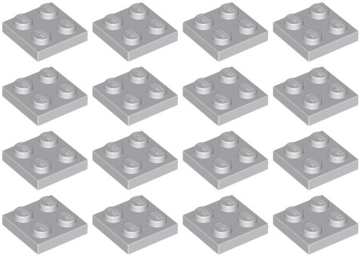 LEGO 3022 TANIER 2x2 svetlosivá NOVINKA == (10g) 16 ks