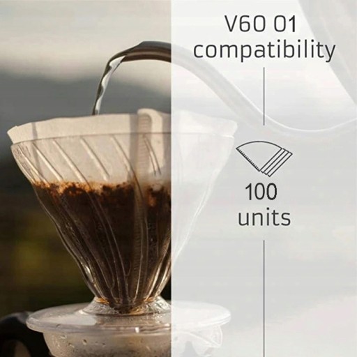 Hario papierové filtre na prekvapkávanú kávu V60 VCF-01 biele 1 balenie x 100 ks (BOX)