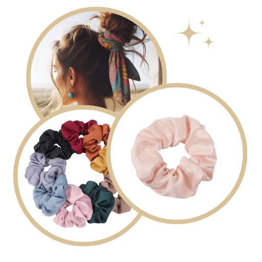 SATIN scrunchies gumička do vlasov ružová BEZPEČNÉ matné froté POHODLNÉ