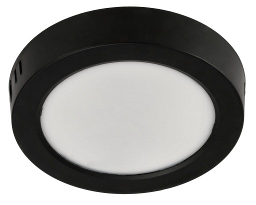 LED stropné svietidlo prisadené na povrch 12W 1200lm 4000K neutrálne čierne okrúhle