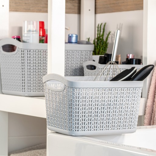 KOŠÍK NÁDOBA PLASTOVÁ 3,3L ŠEDÁ