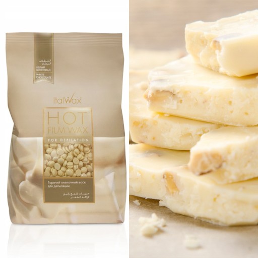 Sada 2x tvrdý depilačný vosk ItalWax WHITE CHOCOLATE + špachtličky