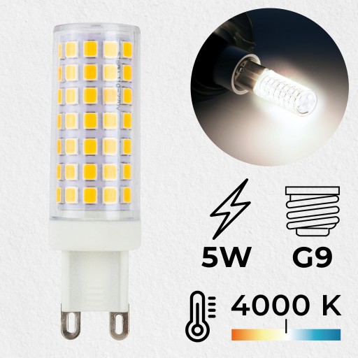 MINI LED ŽIAROVKA, NEUTRÁLNA BIELA, PRE SMD G9 LUSTOVÉ ZARIADENIA 5W 4000K 300LM