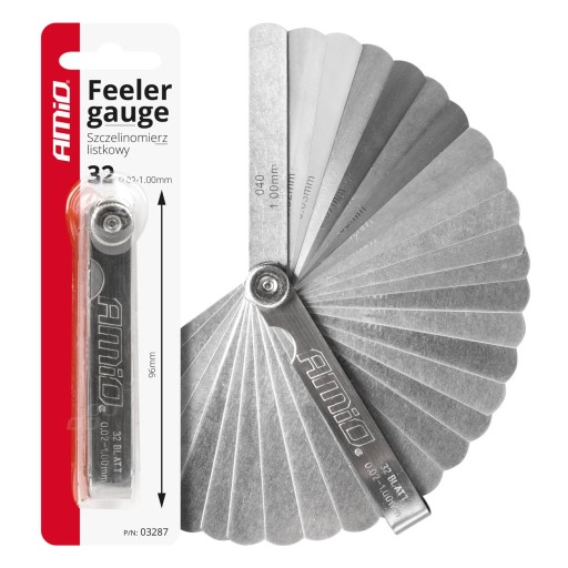 AMiO BLAP FEELER GAUGE 32 ČEPELÍ ROZSAH MERANIA 0,02-1 mm