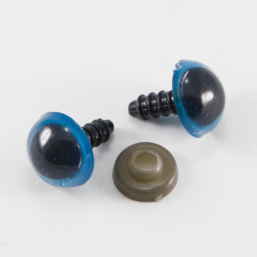 Bezpečnostné oči so závitmi a svorkami, na hračky, plastové, 18 mm, 10 párov