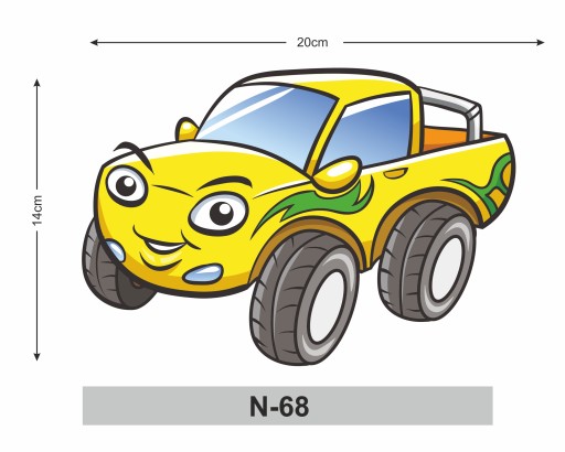 Detská samolepka na stenu auto 20x14cm