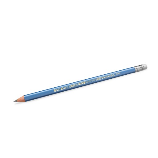 HB BIC Evolution modrá trojuholníková školská ceruzka s gumou
