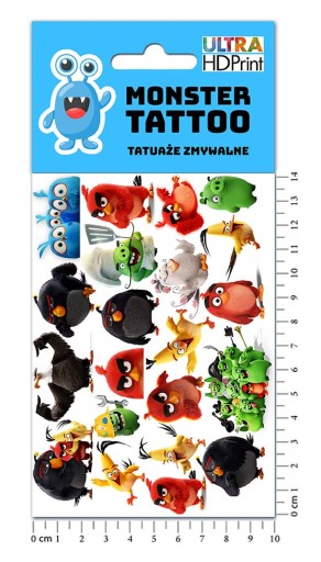 UMÝVAJÚCE DOČASNÉ TETOVANIE PRE DETI ANGRY BIRDS ORIGINÁLNE DIZAJNY