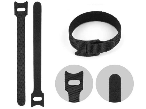 VELCRO PÁSKA ORGANIZÁTOR NA KABEL SVIEČKA KRVAZA 15cm ČIERNA 50 ks