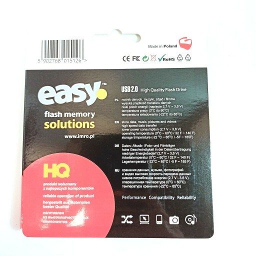 PORTABLE MEMORY PENDRIVE IMRO EASY 16GB