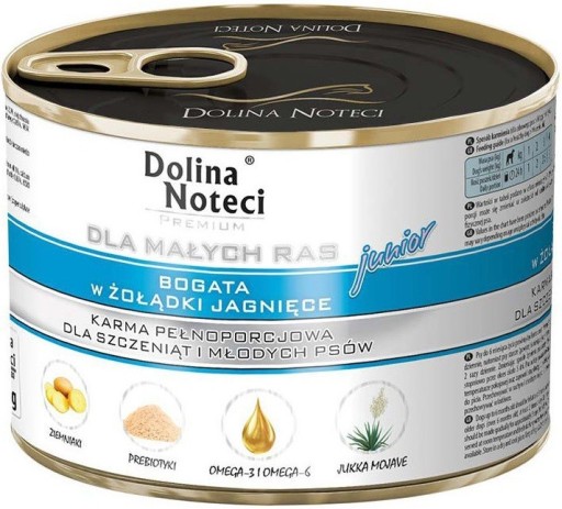 DOLINA NOTECI MALÉ PLEMENO JUNIOR Jahňacie žalúdky pre šteňatá 185g