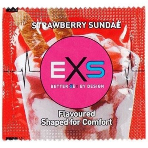 EXS STRAWBERRY vonné kondómy, sada 25 ks, príchuť jahoda