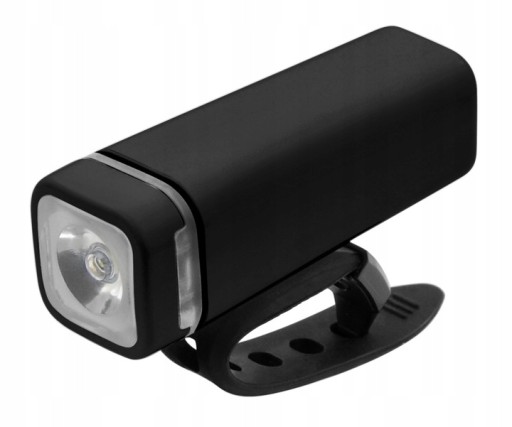 ŠTVERCOVÁ BICYKELOVÁ PREDNÁ LAMPA 1W LED ČIERNA