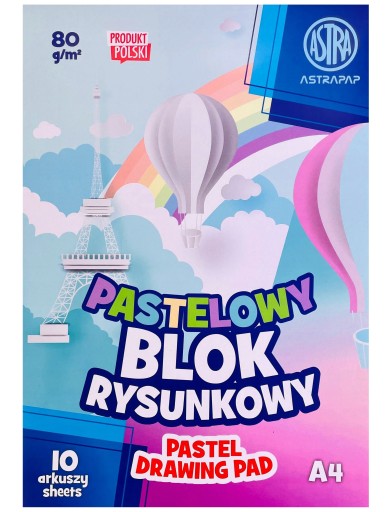 A3 pastelový blok na kreslenie 10 listov 80g/m2 ASTRA