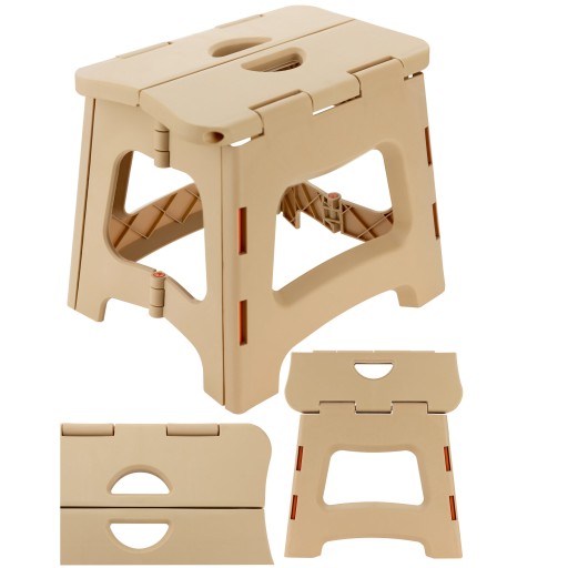 Stolička Taburetka rozkladacia Taburetka Beige Tourist 22cm Nosnosť 100kg