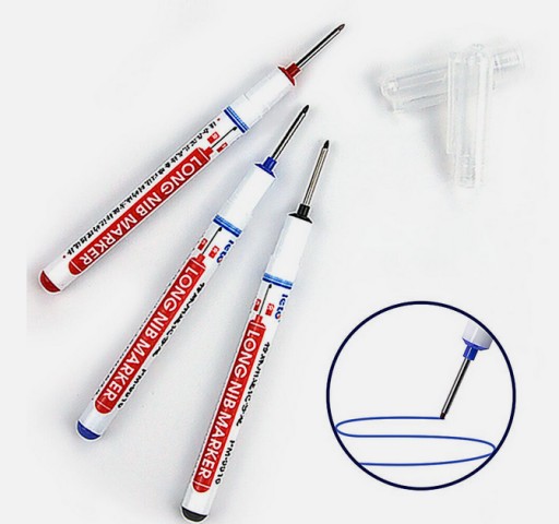 Čierne permanentné značkovacie pero s dlhým 20 mm hrotom