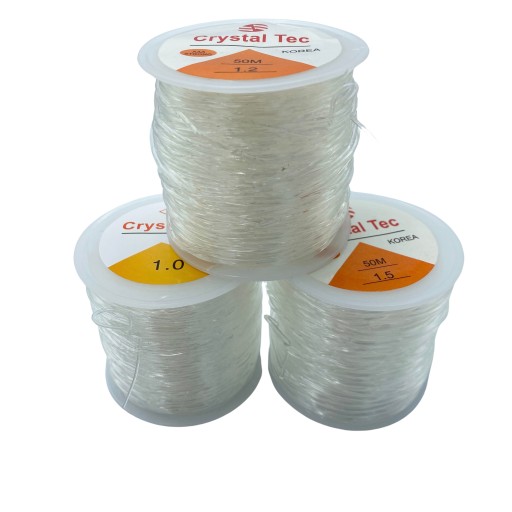Hrubý elastický, okrúhly, transparentný silikónový vlasec, 1,2 mm, cievka 50 m