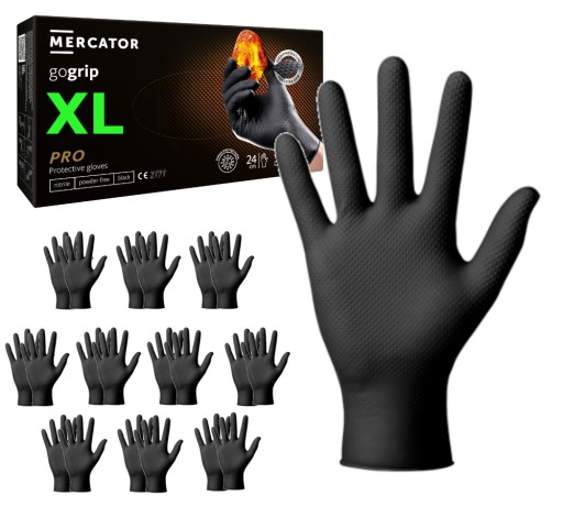 GoGrip NITRILOVÉ RUKAVICE čierne - XL 20 ks.