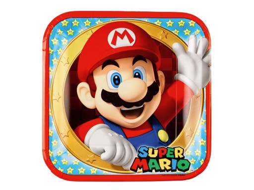 Super Mario Bros narodeninové taniere 8 ks, 23 cm