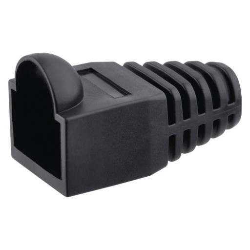 Gumový kryt pre zástrčku RJ45, čierny, 6 ks