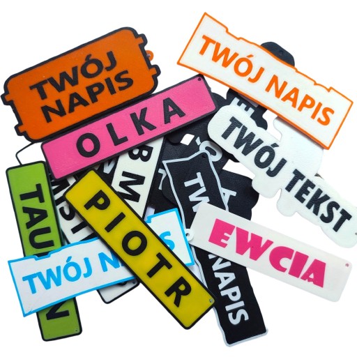Gumový ID štítok / TAŠKA NA ADRESU - KOCKY - Personalizované, obojstranné