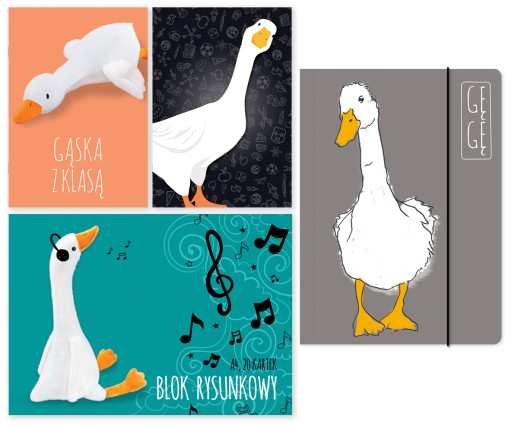 Plyšová hračka maskot husacie Pip Notebook ŠKOLSKÝ SET