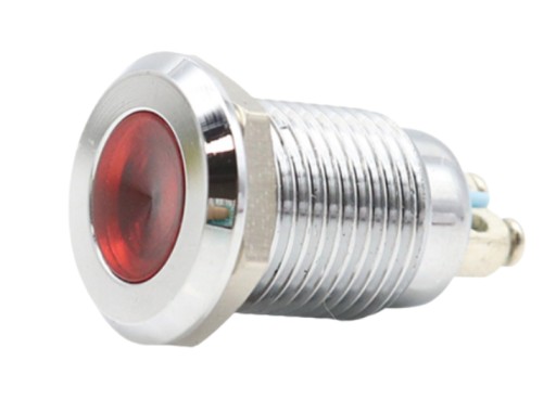 Kovová LED kontrolka 16mm 24V kovová červená
