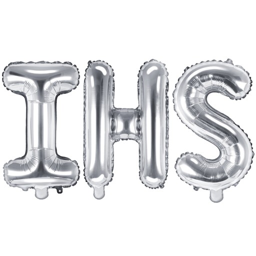 Fóliové balóny s nápisom IHS Communion Letters Silver