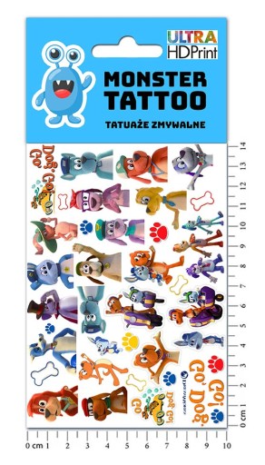 UMÝVAJÚCE DOČASNÉ TETOVANIE PRE DETI PLYNOVÉ PSY PLYN ORIGINÁLNE DIZAJNY