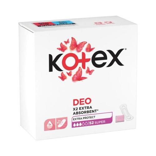 KOTEX Super Deo hygienické vložky, 52 ks.