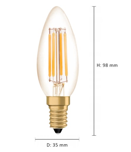 E14 LED ŽIAROVKA 4W 400lm VINTAGE 2 kusy