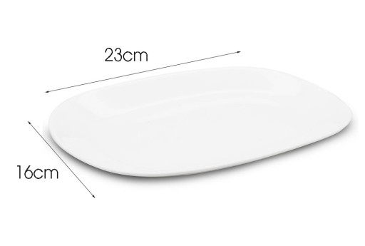 TANIER 23CM BIELY SERVISNÝ TANIER NA OBJÍDKY, OBdĺžnikový