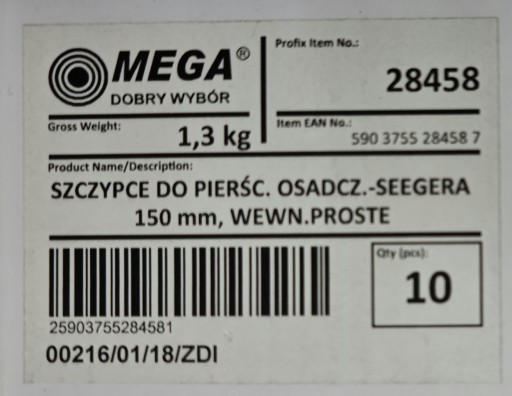 SET KLEŠŤA NA PRSTENE - SEEGER 150MM, VN