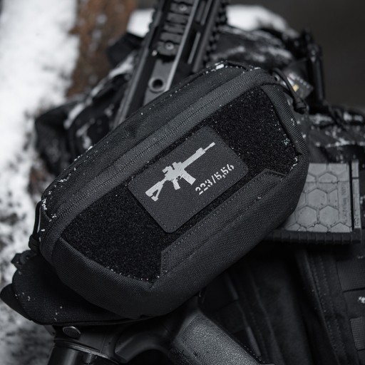Náplasť Emblem AR-15 223/5,56 laserom rezaná čierna/sivá M-Tac