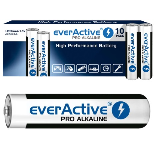 Alkalické batérie AAA / LR03 everActive Pro - 10 kusov (balenie)