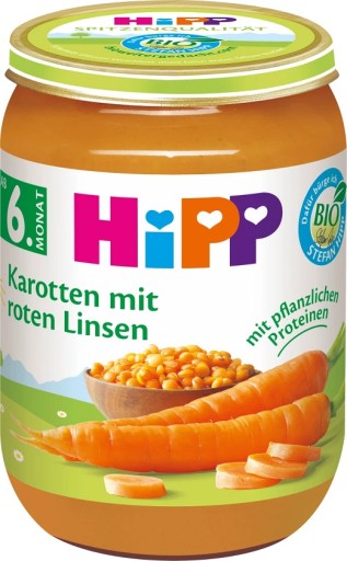 Hipp Bio večera Mrkva červená šošovica 6m 190g