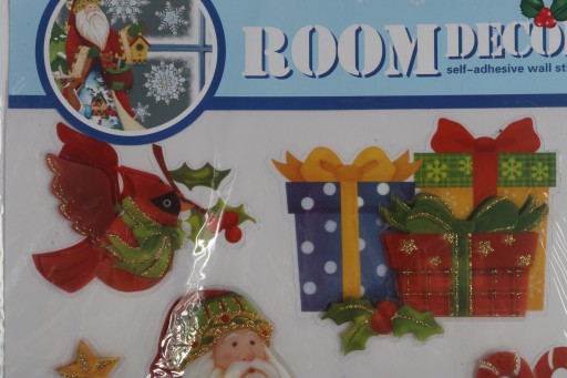 SAMOLEPIACE NÁLEPKY NA OKNO SANTA S DARČEKY 50 CM OZDOBA OZDOBY