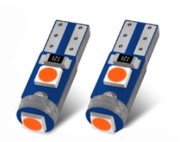 ČERVENÁ žiarovka - R5 T5 3 x POWER LED W1,2W W2W VÝKON
