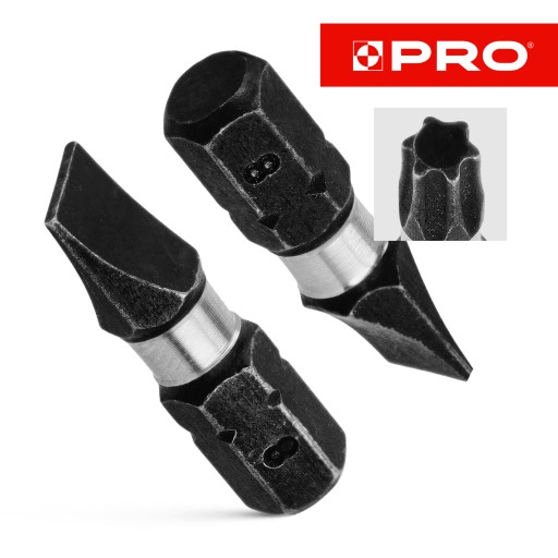 Nárazový bit SL8 Nárazové bity 25 mm | Nárazový bit pre skrutkovač 2 ks.