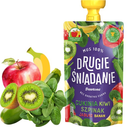 Mousse Dezert Cuketa Kiwi Špenát 100 g Dawtona