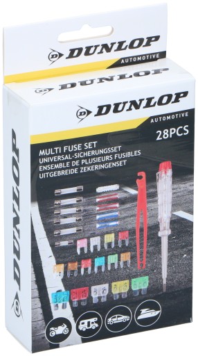 Sada autopoistiek Dunlop + tester napätia 28 kusov