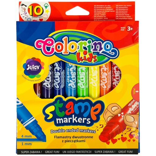 COLORINO fixky, fixky, školské fixky, 10 farieb, OBOJSTRANNÉ PEČIATKY