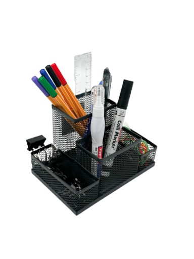 Organizér na stôl Pen&GO 4 priehradky sieťovaná skrinka na náradie PG9056 Black