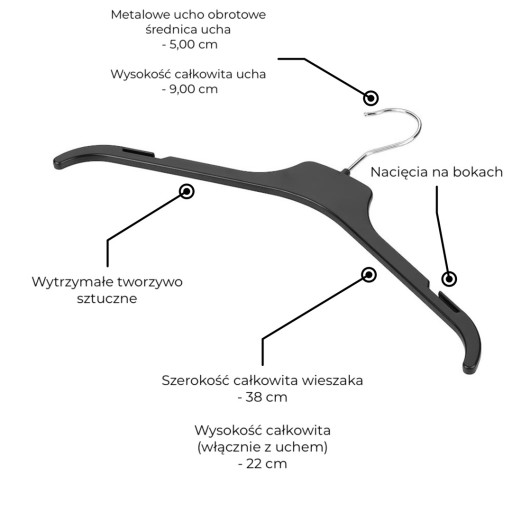 Vešiak - 10 ks prémiové 38 cm univerzálne závesné vešiaky