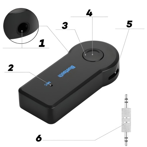 PRIJÍMAČ ZVUKU ADAPTÉR BLUETOOTH AUX MINIJACK