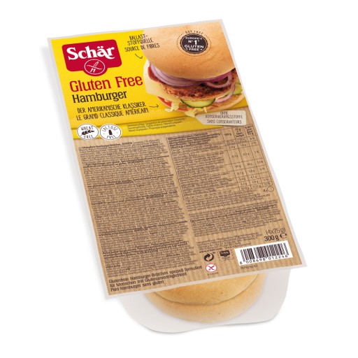 Bezlepkové hamburgerové rolky (4x75g) 300g Schar